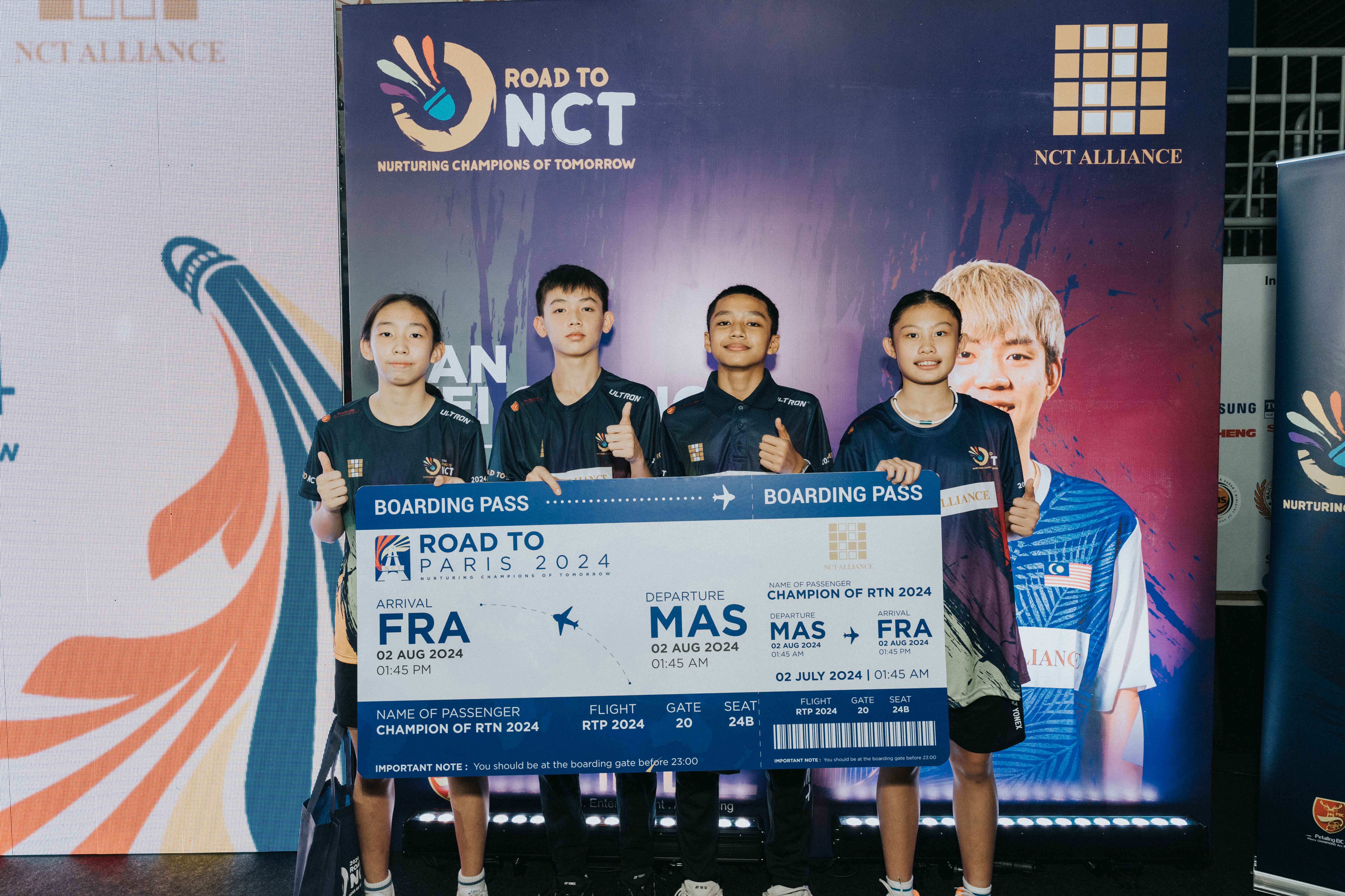 张淑媚（左起）、林钲捷、莫哈末诺尔和张婉欣脱颖而出，获得前往巴黎奥运会观赛的机会。